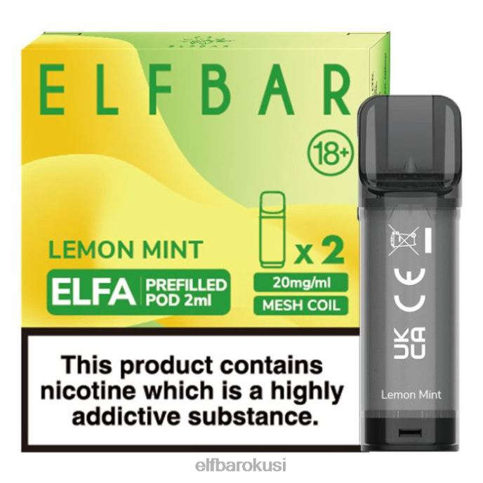 ELFBAR elfa napunjena kapsula - 2 ml - 20 mg (2 pakiranja) PDF2J110 - ELF BAR vape cijena limunska metvica