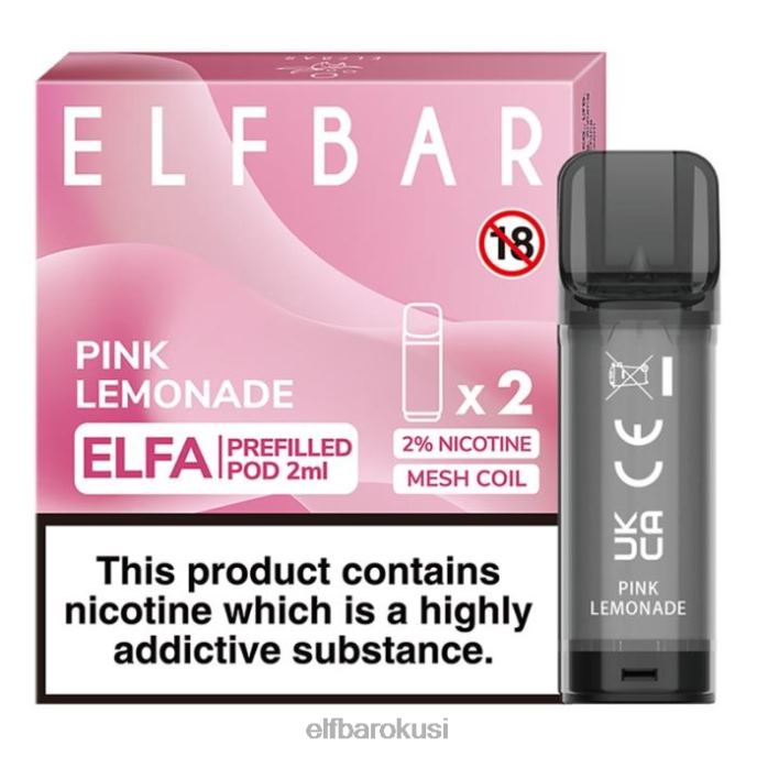 ELFBAR elfa napunjena kapsula - 2 ml - 20 mg (2 pakiranja) PDF2J111 - ELFBAR uredaj ružičasta limunada