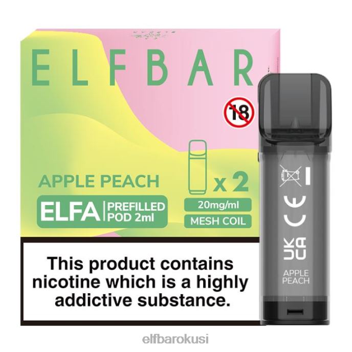 ELFBAR elfa napunjena kapsula - 2 ml - 20 mg (2 pakiranja) PDF2J116 - ELF BAR bc5000 Hrvatska jabuka breskva