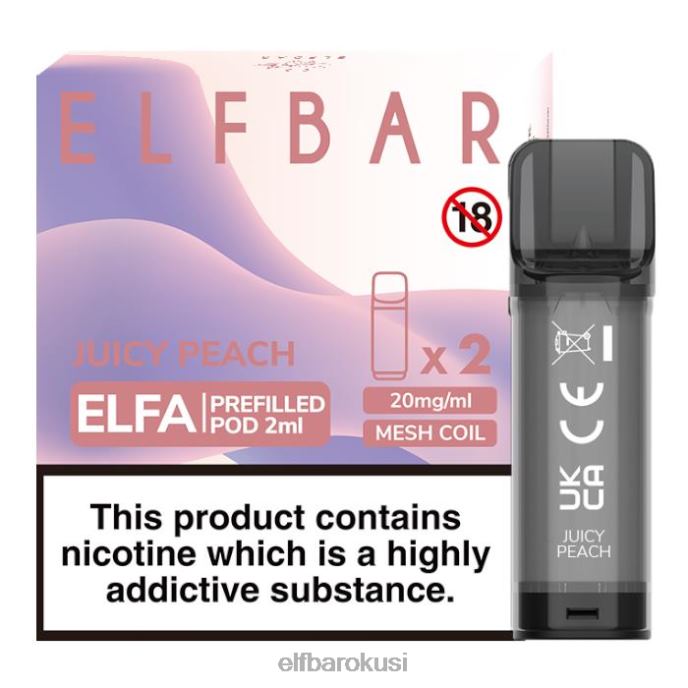 ELFBAR elfa napunjena kapsula - 2 ml - 20 mg (2 pakiranja) PDF2J125 - ELF BAR 600 Hrvatska sočna breskva