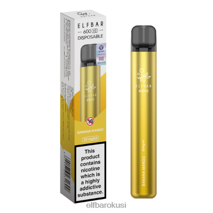 ELFBAR 600v2 jednokratni vape - 20 mg PDF2J22 - ELF BAR vape cijena banana mango