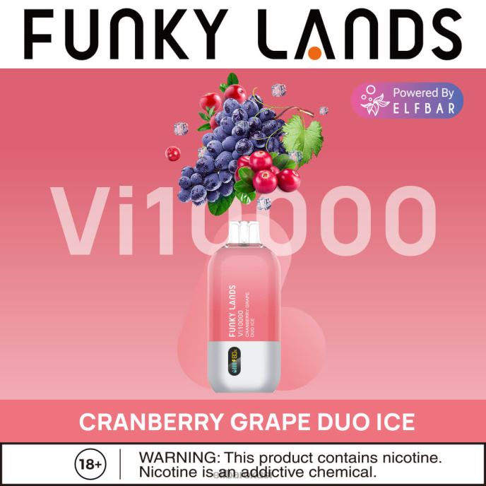 ELFBAR funky lands jednokratni vape vi10000 dimova PDF2J467 - ELF BAR 1500 Hrvatska brusnica grape duo ice